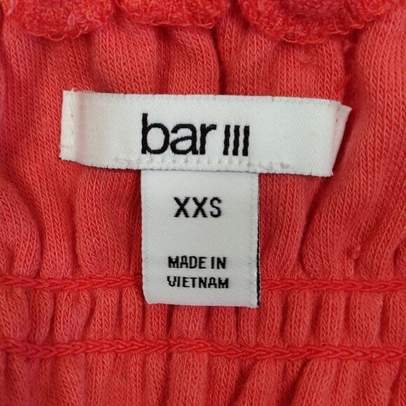 Bar III Pink Coral Cotton Casual Stretchy Summer Spring Beach Smocked Tank Top - Picture 4 of 8